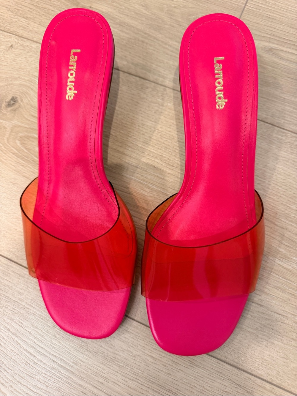 Larroude Vivi Hot Pink Mules Slides